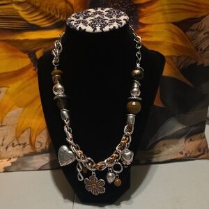Silver and Gold Charm Necklace